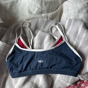 SET Active Navy and Red Bralette